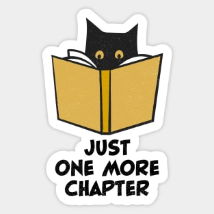 Black Cat Reading Just One More Chapter Sticker